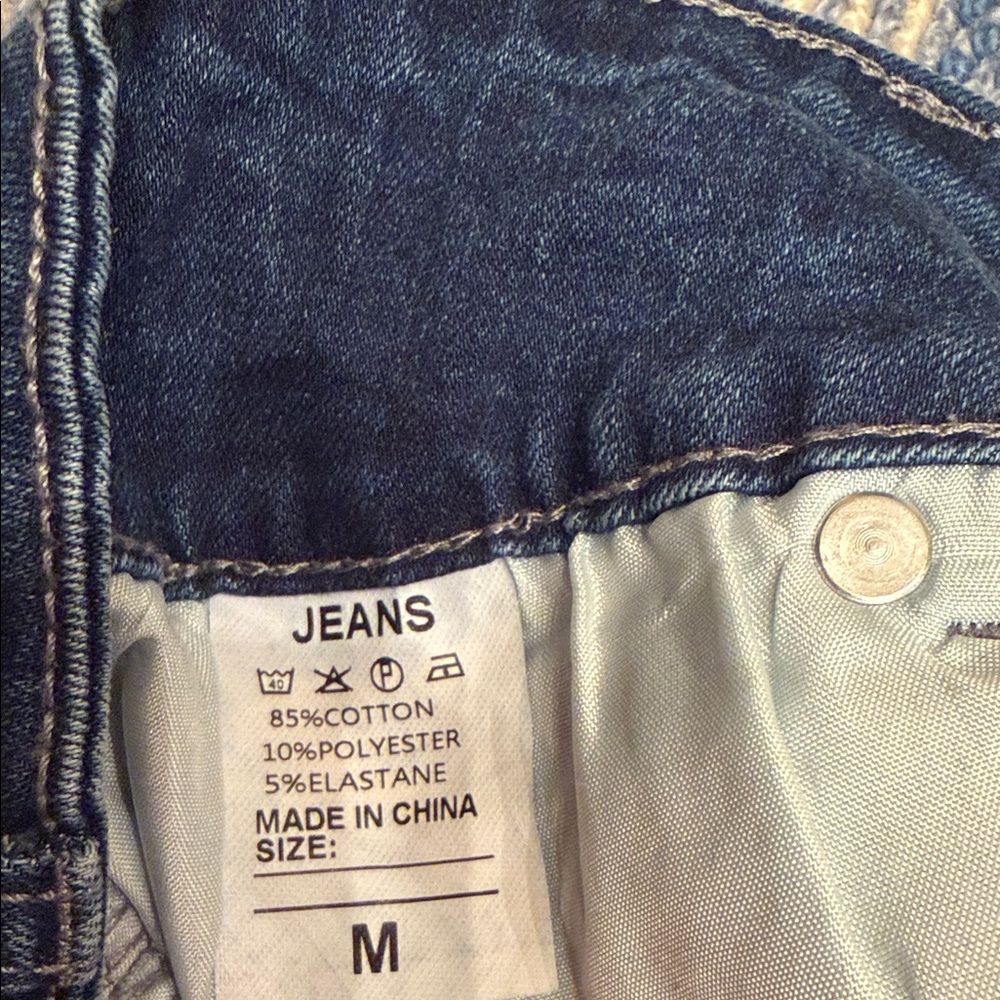 Women’s Dark Blue Distressed Denim Shorts - Picture 3 of 5